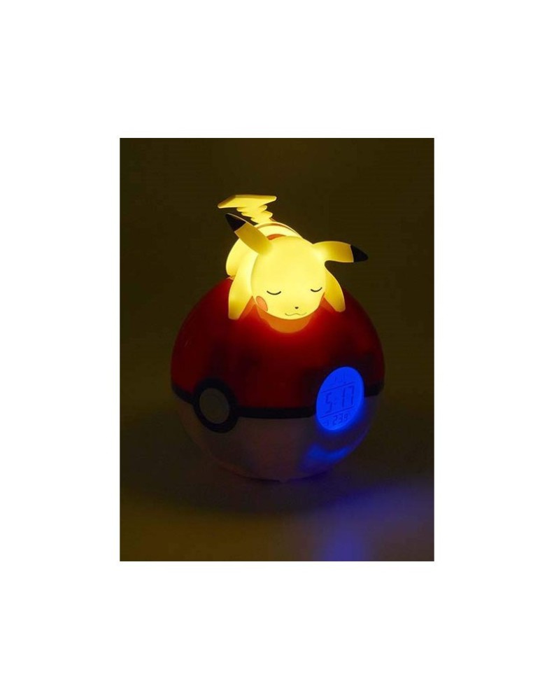 PIKACHU DURMIENDO EN POKEBALL RELOJ DESPERTADOR LAMPARA LED POKEMON Vista 4