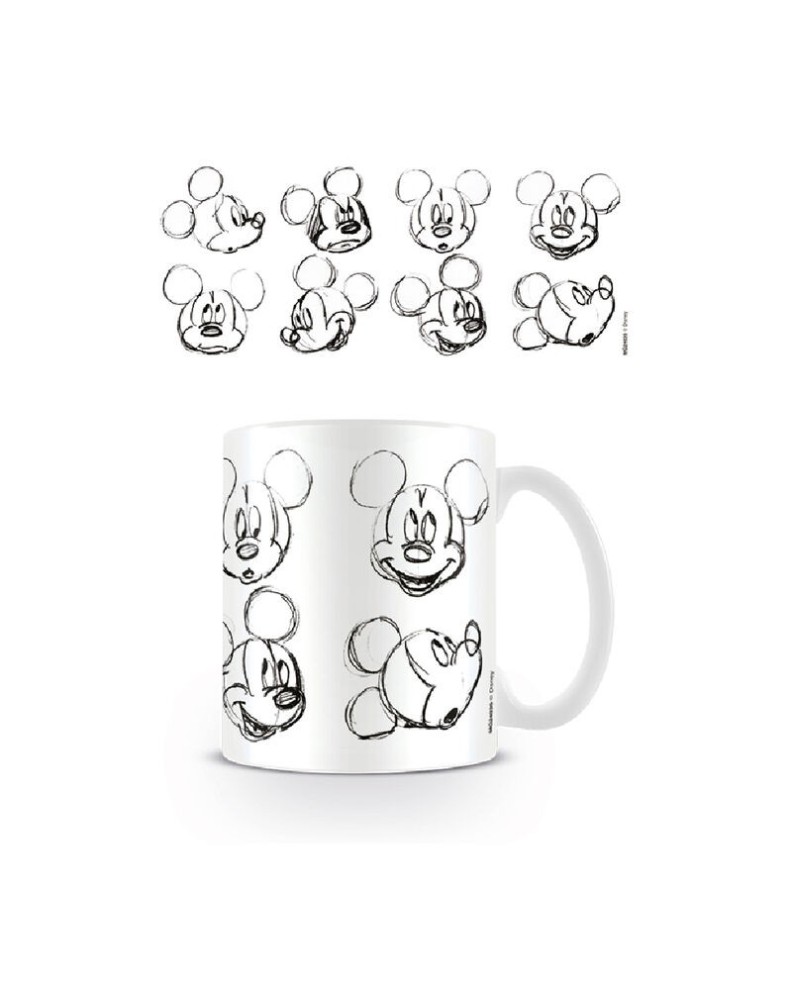 TAZA DESAYUNO MICKEY & MINNIE SKETCH CARAS