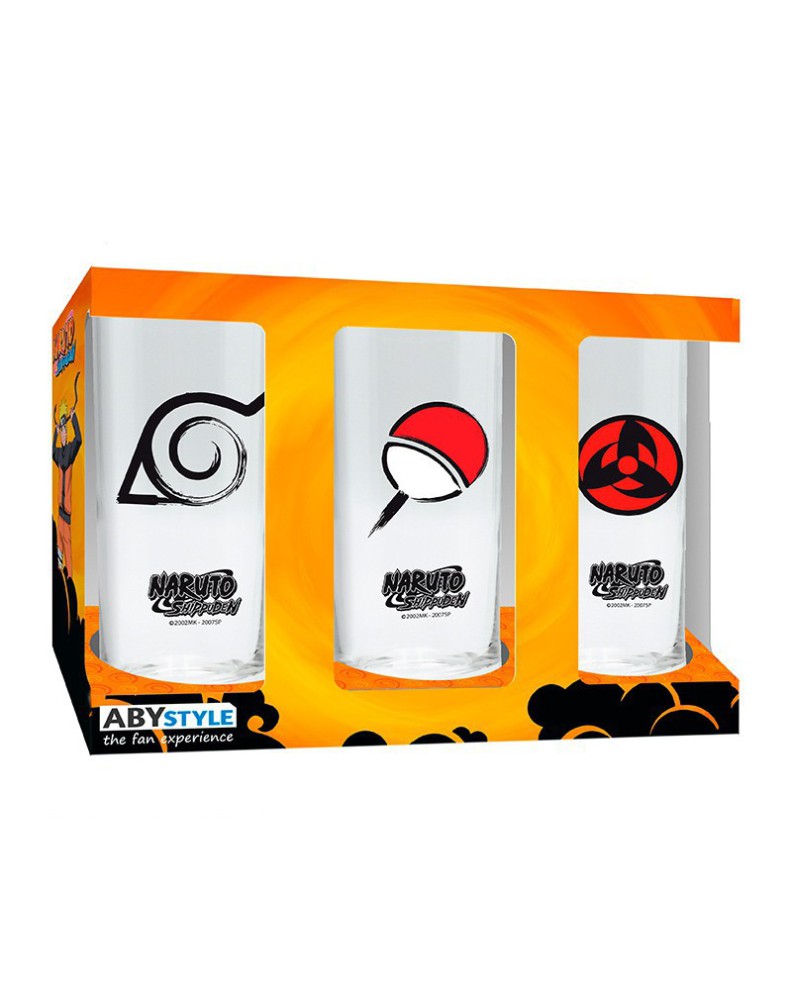 SET DE TRES VASOS DE CRISTAL NARUTO SET DE TRES VASOS DE CRISTAL NARUTO
