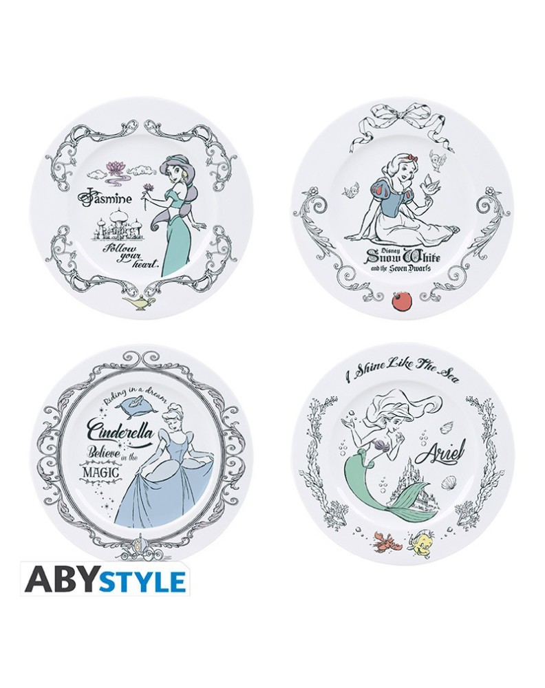 SET OF 4 DISNEY PRINCESSES DISHES