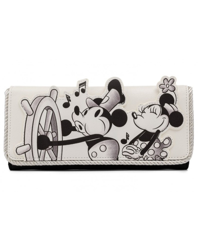 DISNEY STEAMBOAT WILLIE FAUX LEATHER FLAP WALLET