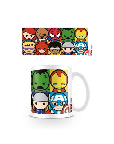 TAZA DESAYUNO MARVEL PERSONAJES KAWAII