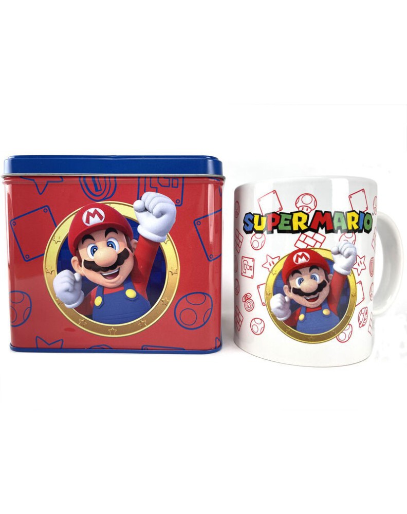 SET TAZA + HUCHA MARIO SUPER MARIO BROS NINTENDO