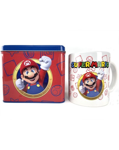 SET TAZA + HUCHA MARIO SUPER MARIO BROS NINTENDO