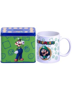 SET TAZA + HUCHA LUIGI SUPER MARIO BROS NINTENDO