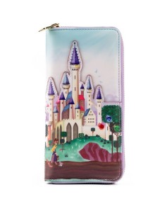 DISNEY PRINCESS CASTLE SLEEPING BEAUTY ZIP AROUND WALLET LOUNGFLY