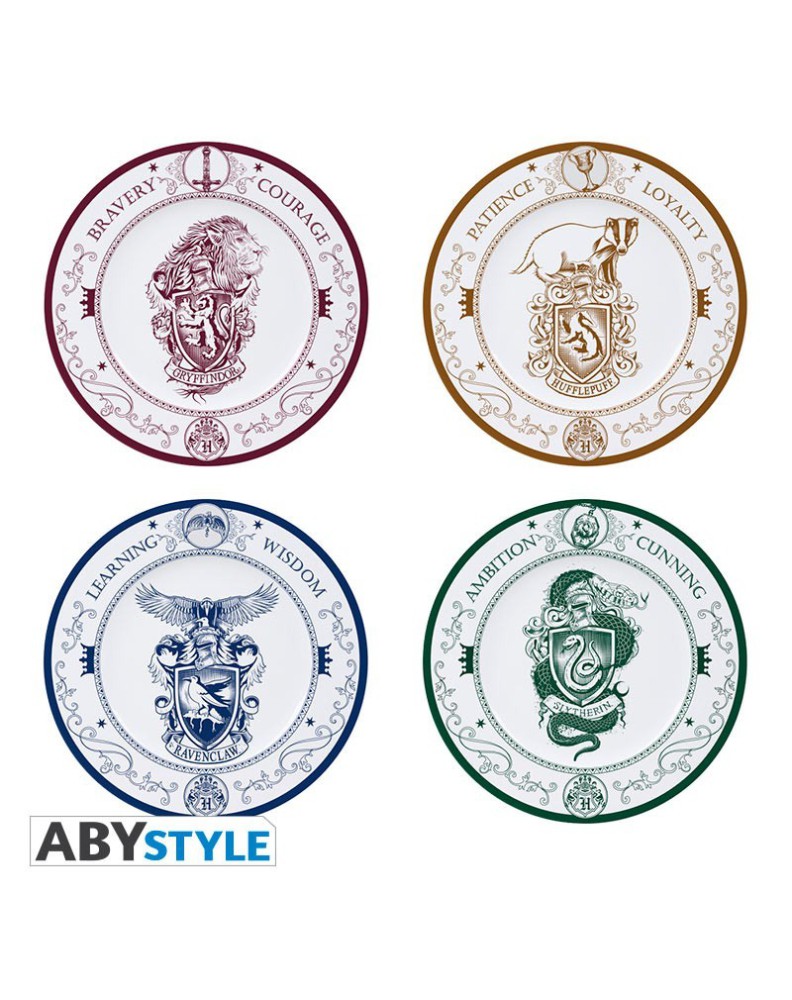 4 -PLATES SET HARRY POTTER HOGWARTS