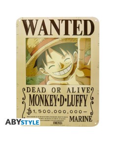 ONE PIECE - PLACA DE METAL "LUFFY WANTS NEW WORLD" (28X38)