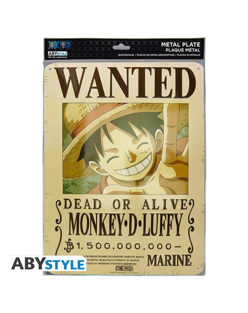 ONE PIECE - PLACA DE METAL "LUFFY WANTS NEW WORLD" (28X38) Vista 4