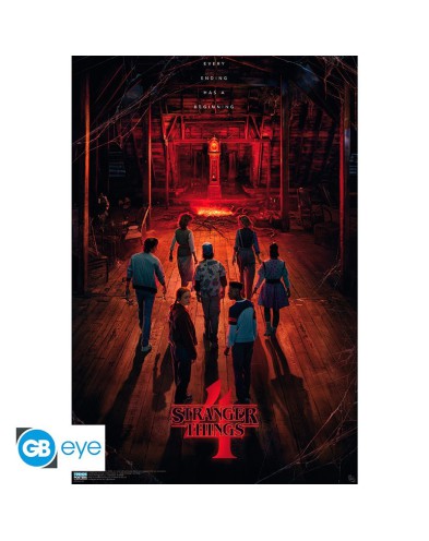 STRANGER THINGS S4 - POSTER «CREEL HOUSE TEASER» ROULÉ FILMÉ (91.5X61)