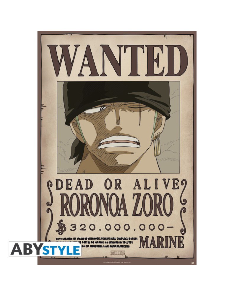 ONE PIECE - POSTER "WANTED ZORO NEW" (91.5X61)