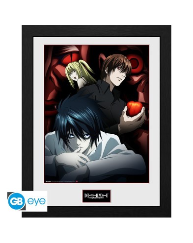 DEATH NOTE - FRAMED PRINT "LIGHT, L AND MISA"