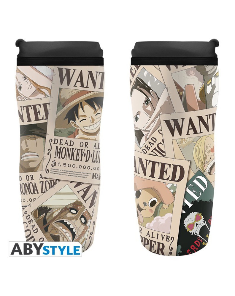 ONE PIECE - TAZA DE VIAJE "WANTED"