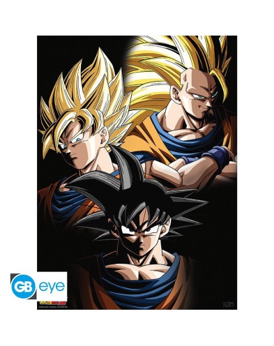 DRAGON BALL - POSTER "GOKU TRANSFORMIONS" (52X38) DRAGON BALL - POSTER "GOKU TRANSFORMIONS" (52X38)