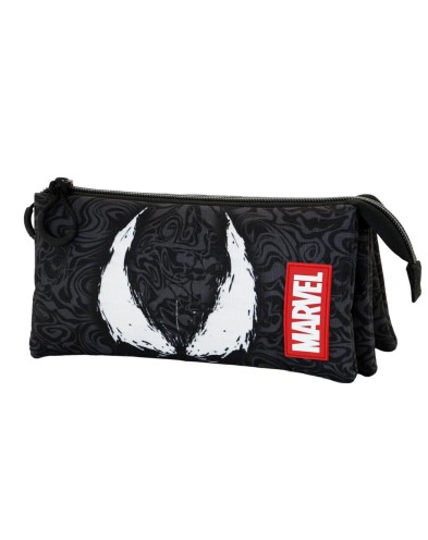 VENOM BLACK ECO TRIPLE PENCIL CASE VENOM DARK - 23cm x 11cm x 7cm