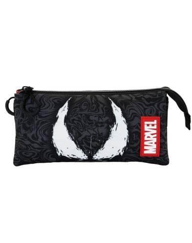 VENOM BLACK ECO TRIPLE PENCIL CASE VENOM DARK - 23cm x 11cm x 7cm Vista 2