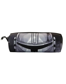 THE MANDALORIAN GREY FAN SQUARE PENCIL CASE THE MANDALORIAN HELMET - 21cm x 8cm  Vista 2