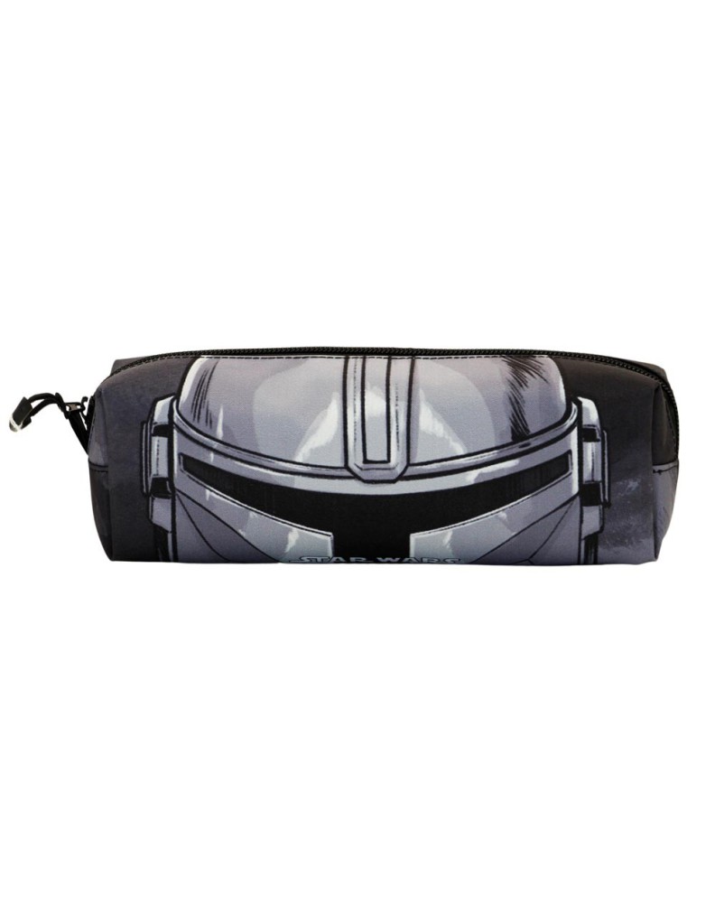 THE MANDALORIAN GREY FAN SQUARE PENCIL CASE THE MANDALORIAN HELMET - 21cm x 8cm  Vista 2