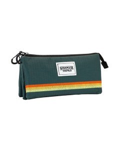 STRANGER THINGS GREEN TRIPLE HS PENCIL CASE STRANGER THINGS HAWKINS 85 - 23cm x  Vista 2