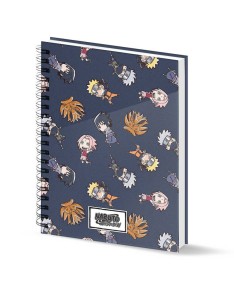 NARUTO NEGRO CUADERNO A5 PAPEL CUADRICULADO NARUTO WIND - 16.5cm x 21cm x 1.6cm