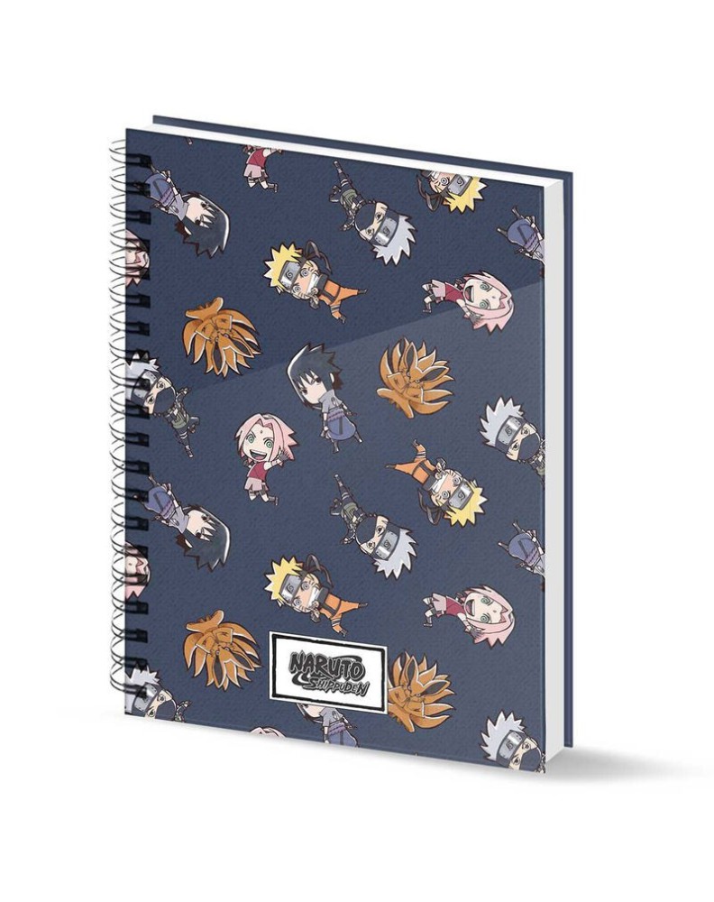 NARUTO BLACK A5 NOTEBOOK GRID PAPER NARUTO WIND - 16.5cm x 21cm x 1.6cm