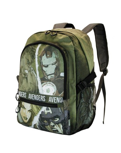 LOS VENGADORES VERDE MILITAR MOCHILA FIGHT FAN LOS VENGADORES SHOUT - 31cm x 44c