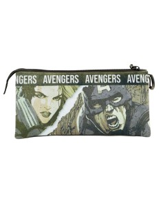 THE AVENGERS MILITARY GREEN FAN TRIPLE PENCIL CASE THE AVENGERS SHOUT - 23cm x 1 View 3