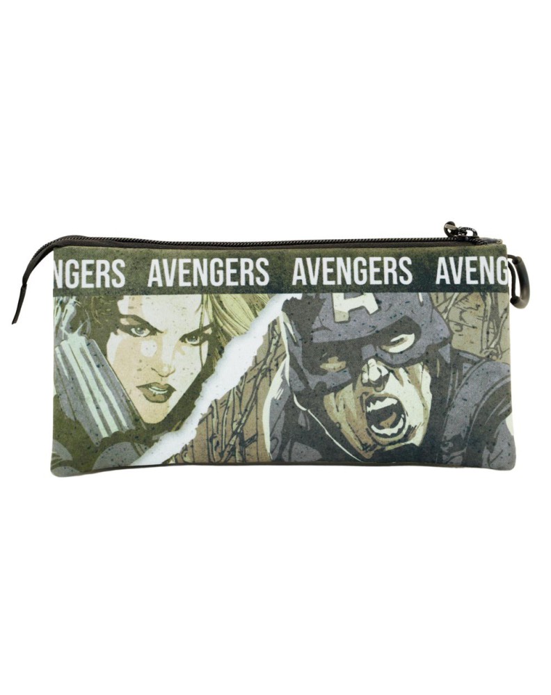 THE AVENGERS MILITARY GREEN FAN TRIPLE PENCIL CASE THE AVENGERS SHOUT - 23cm x 1 View 3