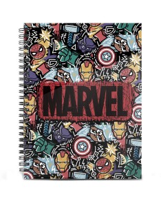 LOS VENGADORES NEGRO CUADERNO A4 PAPEL CUADRICULADO LOS VENGADORES FUN - 23.4cm 