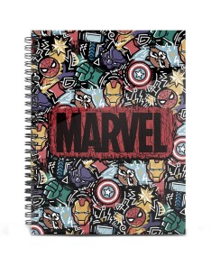 THE AVENGERS BLACK A4 NOTEBOOK GRID PAPER THE AVENGERS FUN - 23.4cm x 29.7cm x 1