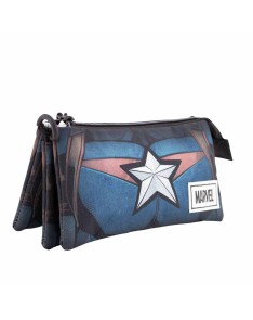 CAPTAIN AMERICA BLACK TRIPLE HS PENCIL CASE CAPTAIN AMERICA CHEST - 23cm x 11cm  Vista 2