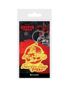 STRANGER THINGS 4 SURFER BOY PIZZA RUBBER KEYCHAIN