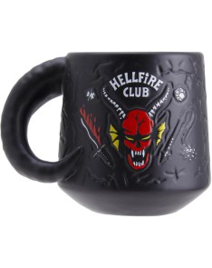 TAZA CON RELIEVE STRANGER THINGS HELLFIRE CLUB