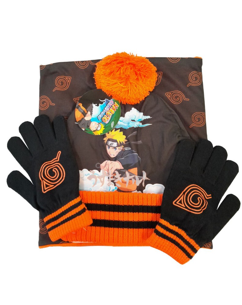 SET GORRO BRAGA CUELLO Y GUANTES NARUTO