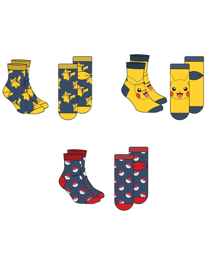 SET 3 POKEMON POKEMON SOCKS ASSORTED Vista 2