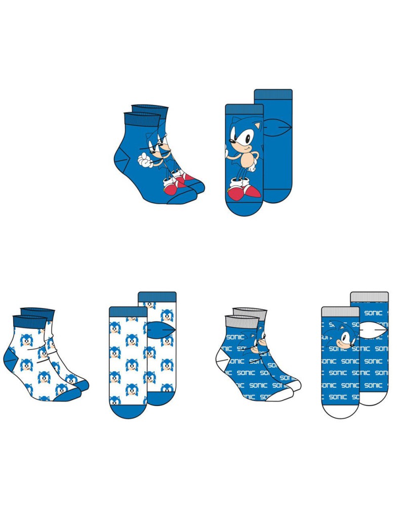 PACK 3 CALCETINES SONIC THE HEDGEHOG ADULTO SURTIDO Vista 2
