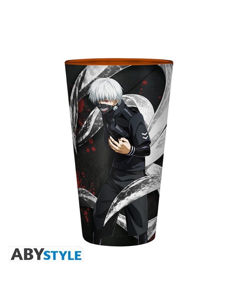 TOKYO GHOUL - LARGE GLASS - 400ML - KANEKI & MASK - BOX Vista 2