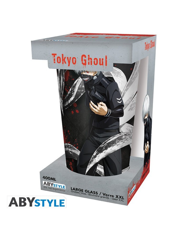 TOKYO GHOUL - LARGE GLASS - 400ML - KANEKI & MASK - BOX View 4