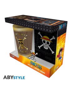 ONE PIECE - PCK XXL GLASS + PIN + POCKET NOTEBOOK "SKULL"