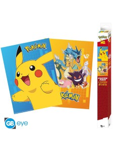 POKEMON - SET 2 CHIBI POSTERS - COLOURFUL CHARACTERS (52X38)