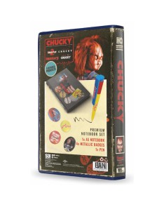 CHUCKY SET PAPELERIA VHS (LIBRETA, CHAPAS Y BOLIGRAFO) CHUCKY