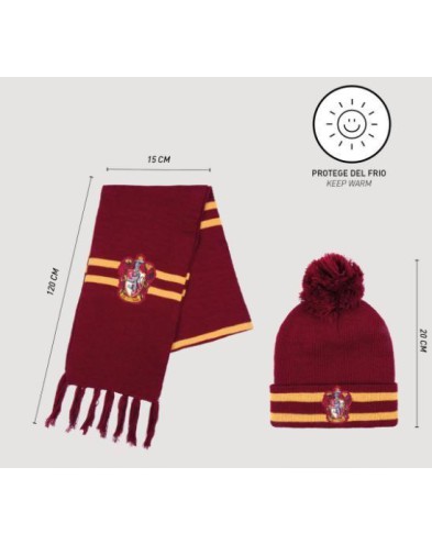 CONJUNTO 2 PIEZAS BUFANDA HARRY POTTER GRYFFINDOR Vista 2