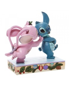 FIGURA DECORATIVA STITCH Y ANGEL CON MUÉRDAGO Vista 2