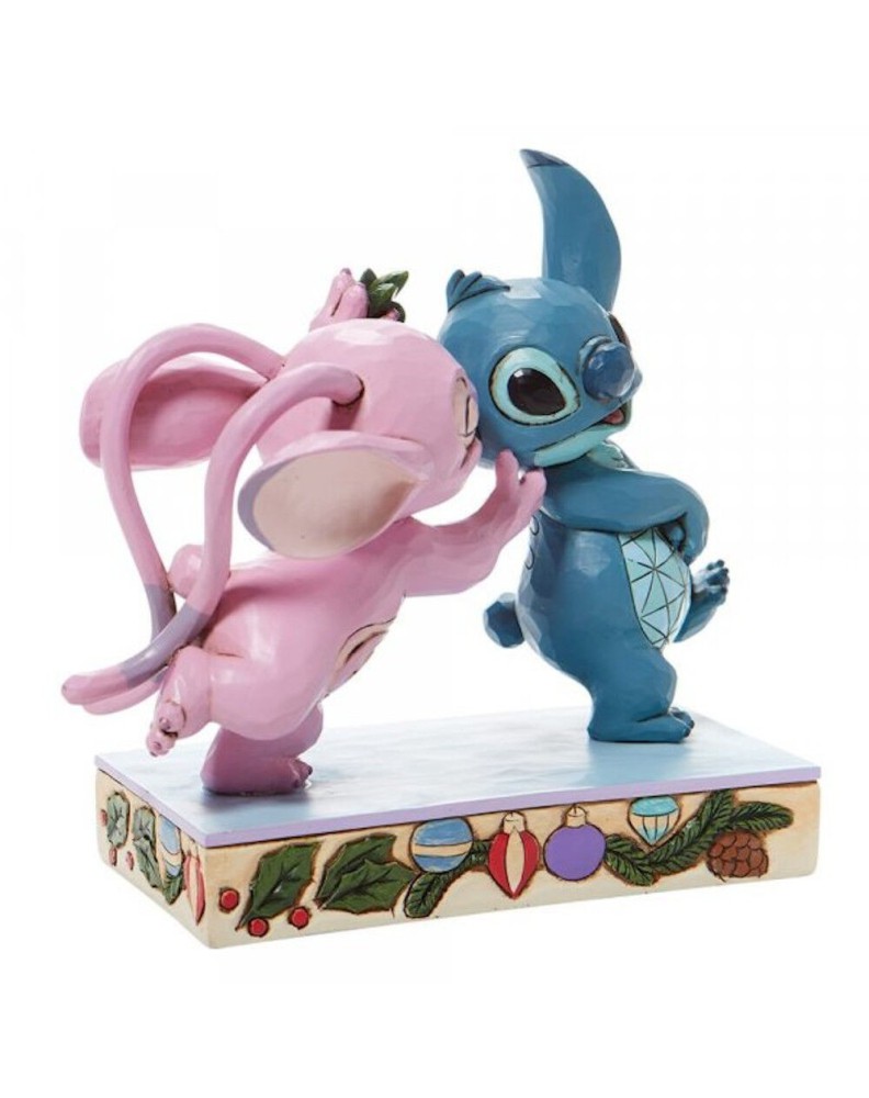 FIGURA DECORATIVA STITCH Y ANGEL CON MUÉRDAGO Vista 2