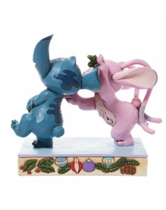 FIGURA DECORATIVA STITCH Y ANGEL CON MUÉRDAGO Vista 3