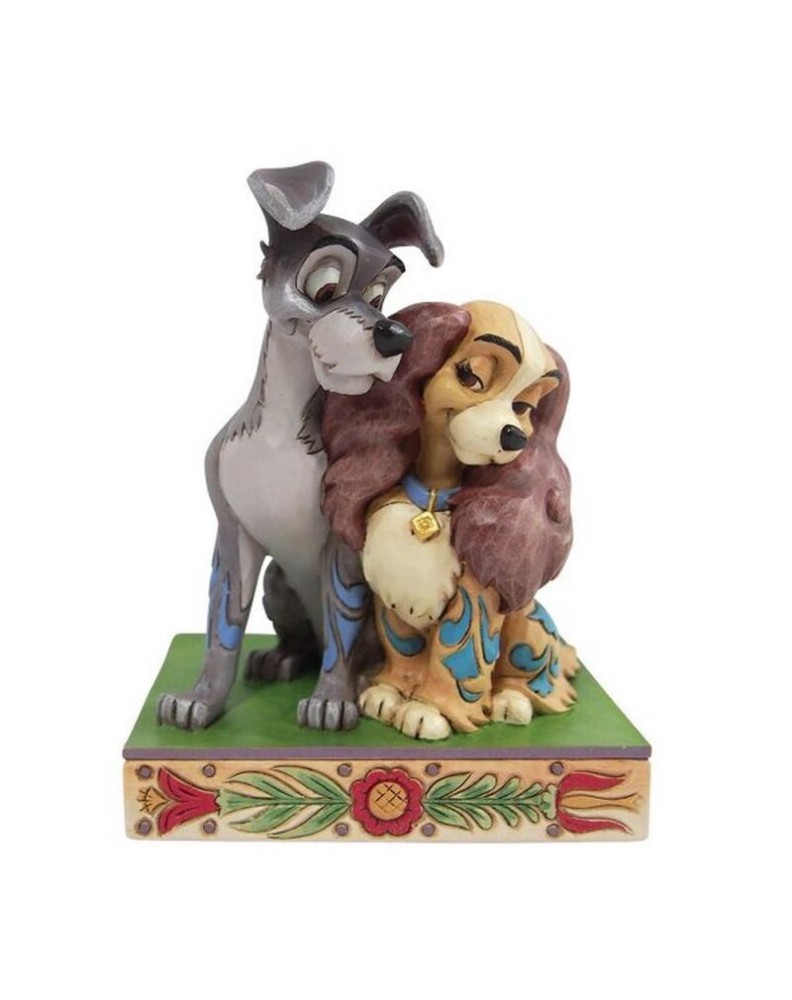 DECORATIVE FIGURE THE LADY AND THE TRAMP IN PURPLE