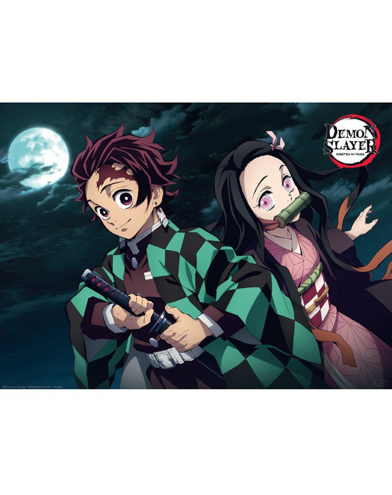 POSTER DEMON SLAYER TANJIRO & NEZUKO - 52X38 CM Vista 2