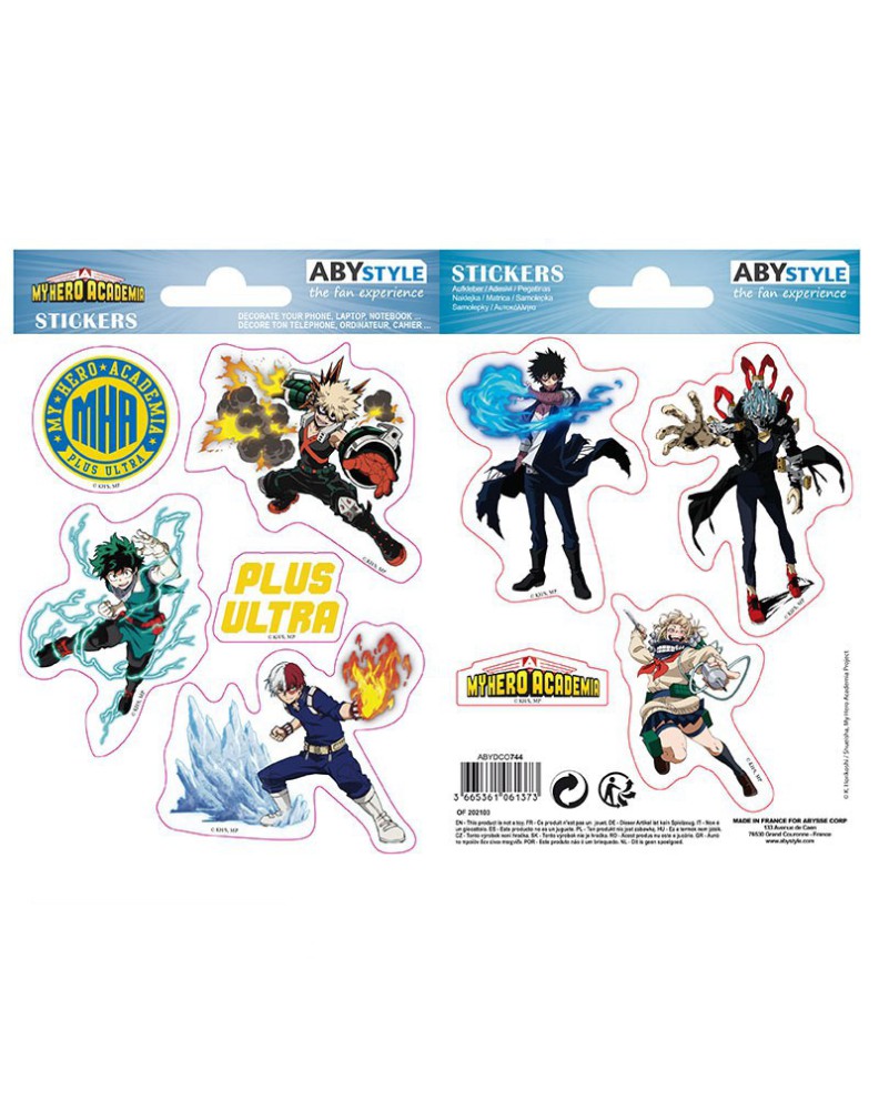 PEGATINAS MY HERO ACADEMIA - 16X11CM- 2 HOJAS - HEROES VILLANOS