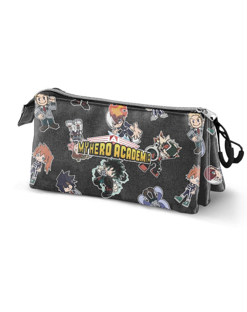 MY HERO ACADEMIA NEGRO ESTUCHE PORTATODO TRIPLE ECO MY HERO ACADEMIA CHIBI - 23c