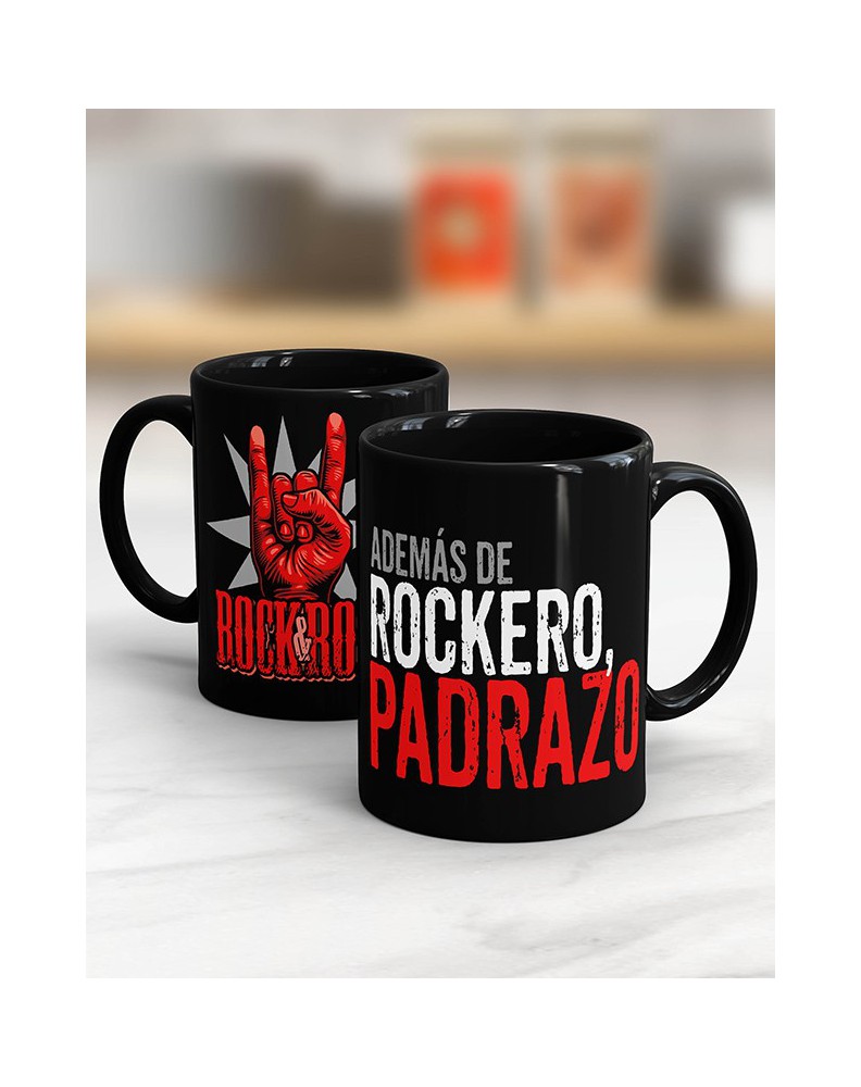 TAZA REGALO PARA PAPÁ-ADEMÁS DE ROCKERO, PADRAZO